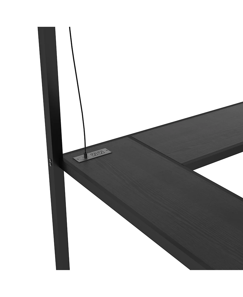 Streamdale Furniture Twin Xl Loft Bed with L-Shaped Desk and Wardrobe