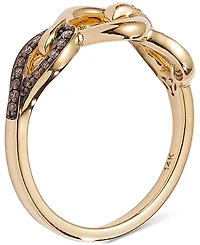 Le Vian Chocolate Diamond & Nude Diamond Interlocking Ring (1/8 ct. t.w.) in 14k Gold