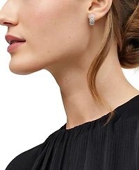 Forever Grown Diamonds Lab Grown Diamond Triple Halo Hoop Earrings (1/2 ct. t.w.) in Sterling Silver