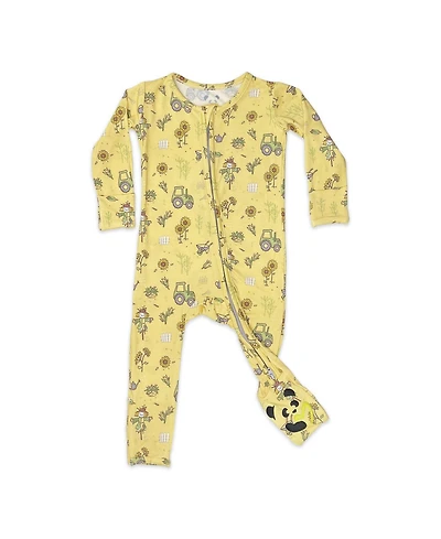 Bellabu Bear Baby Girls Autumn Harvest Convertible Footie Pajama