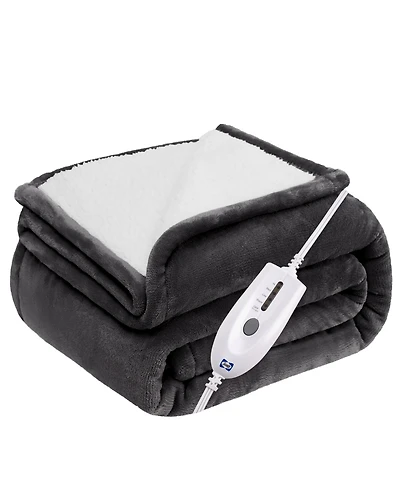 Sealy Heated Flannel and Sherpa Throw, 50" x 60"