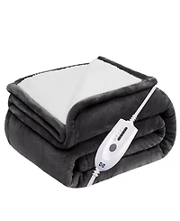 Sealy Heated Flannel and Sherpa Throw, 50" x 60"