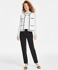 Karl Lagerfeld Paris Women's Four-Pocket Crewneck Cardigan
