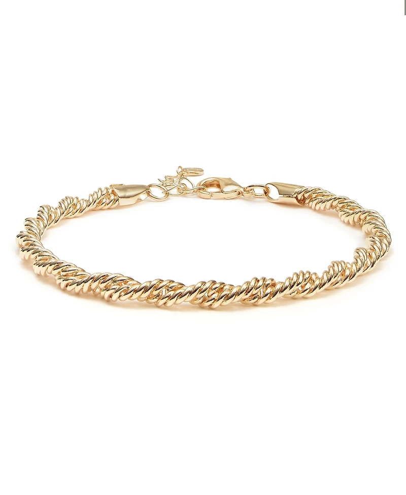 And Now This Silver, Gold Plated Brass Twisted Chain Bracelet