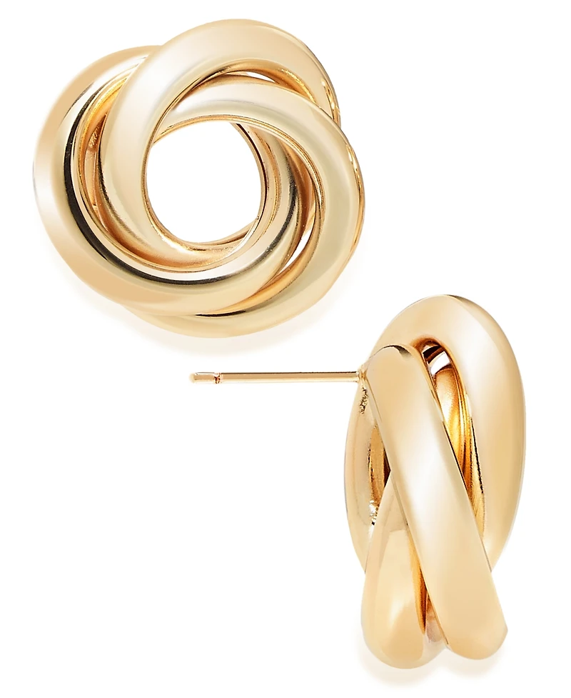 And Now This Silver, Gold Plated Brass Interlocking Stud Earring