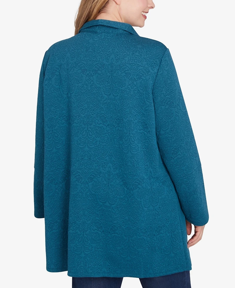 Ruby Rd. Plus Winter Scroll Quilted Knit Jacket