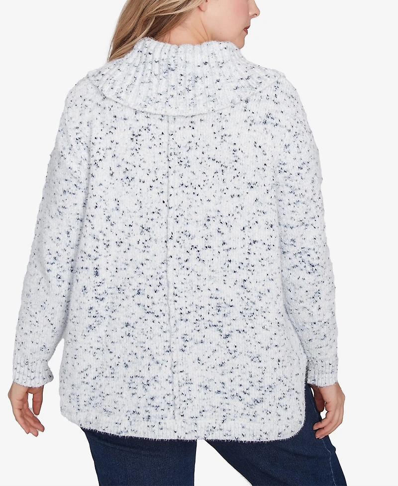 Ruby Rd. Plus Speckled Chenille Eyelash Pullover Sweater