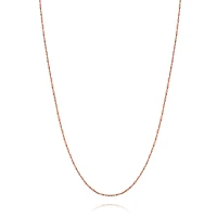 Bling Jewelry Thin 1.5MM Singapore Twisted Rope Chain Necklace Rose Gold Plated Silver