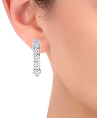 Diamond Graduated Oval Huggie Hoop Earrings (1/2 ct. t.w.) 14k White or Yellow Gold