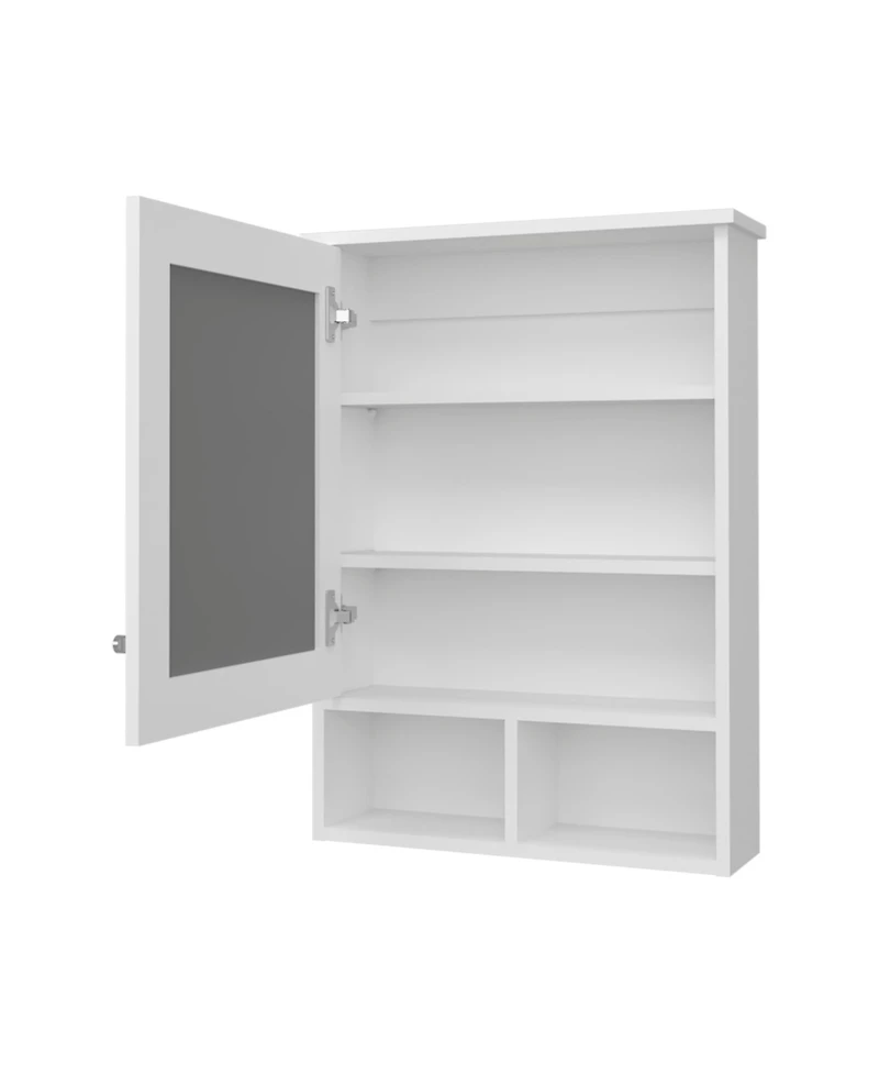 Fm Furniture Goodyear Medicine Cabinet in Melamine With a Towel Bar, White