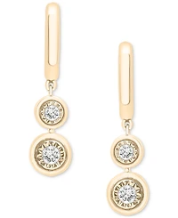 2-Pc. Set Diamond Circle Cluster Pendant Necklace & Matching Dangle Earrings (1/3 ct. t.w.) in Sterling Silver or 14k Gold-Plated Sterling Silver, Cre