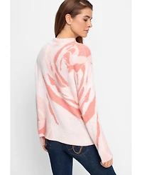Olsen Women's Abstract Rose Pullover