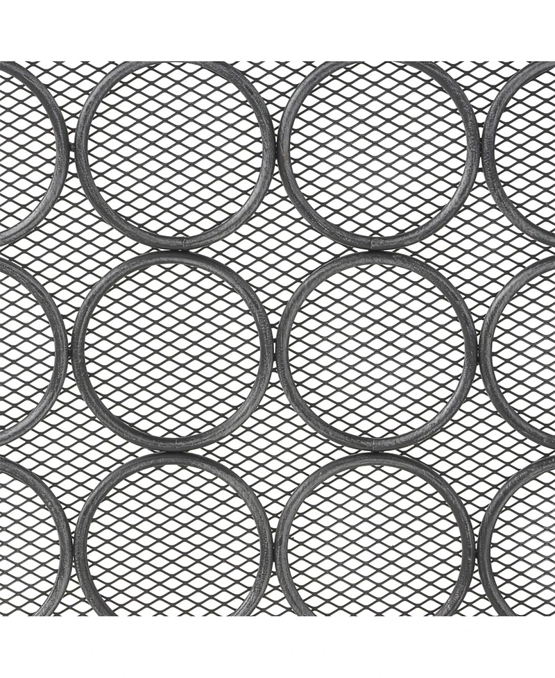 Streamdale 3-Panel Iron Fireplace Screen with Circular Pattern
