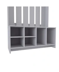 Fm Furniture Van Hall Tree in Melamine, Open Storage y Coat Space, Smoke