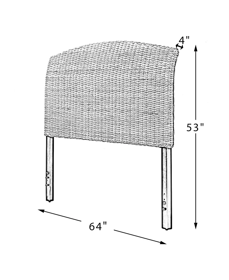 Hulala Home Albira Tropical Kubu Full Headboard with Nc Finish