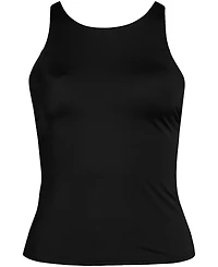 Lands' End Women's Tugless High Neck Strappy Back Tankini Swimsuit Top
