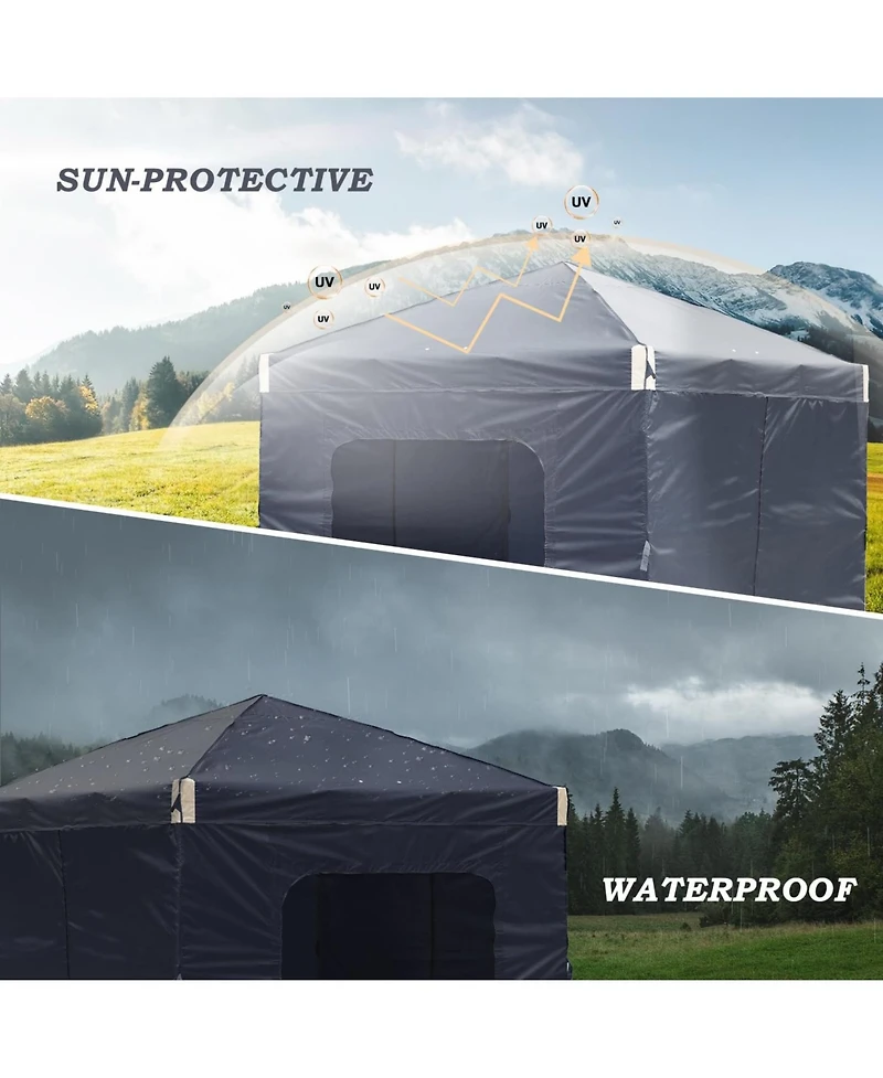 Aoodor 12x12 Ft Pop-Up Canopy Tent with Roller Bag and Curtain