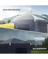 Aoodor 12x12 Ft Pop-Up Canopy Tent with Roller Bag and Curtain
