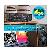 Pyle Stereo Power Amplifier With Bluetooth, Rca, Usb/Sd/Fm