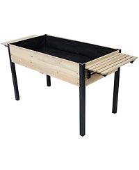 Streamdale Metal Leg Raised Garden Box with Folding Shelf