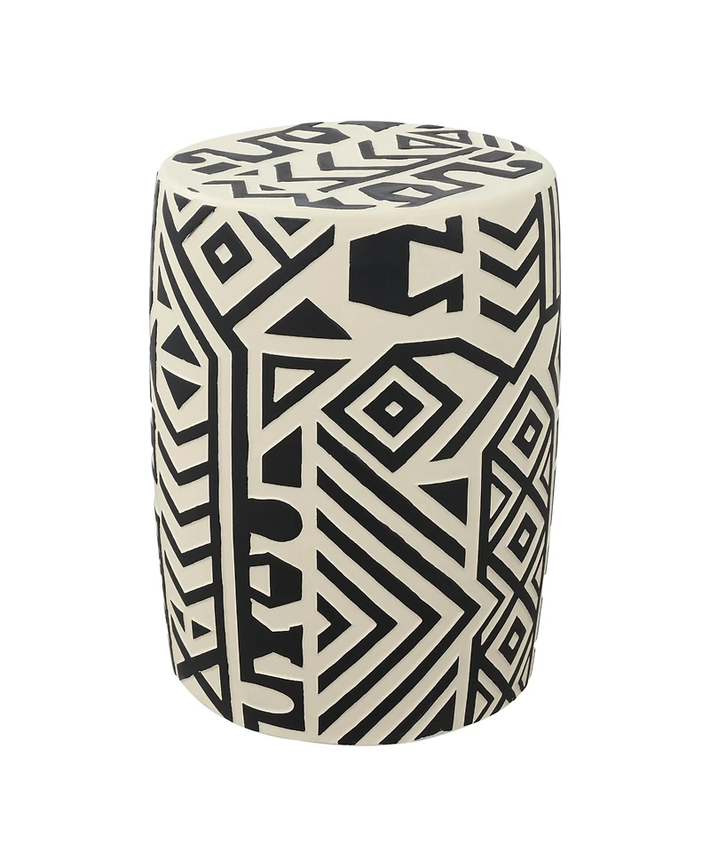 Jonathan Y Rafi Transitional Bohemian Geometric Drum Garden Stool