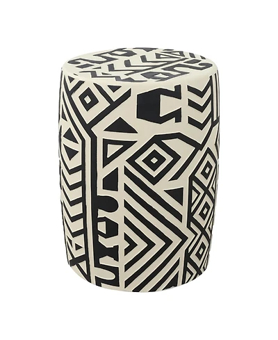 Jonathan Y Rafi Transitional Bohemian Geometric Drum Garden Stool