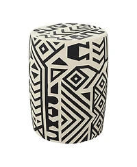 Jonathan Y Rafi Transitional Bohemian Geometric Drum Garden Stool