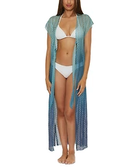 Becca Women's Sunset Ombre Crochet Cover-Up Robe
