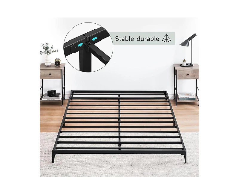 gaomon Bed Frame Heavy Duty Metal Mattress Foundation Platform Sturdy Steel Slat No Box Spring Needed, Easy Assembly
