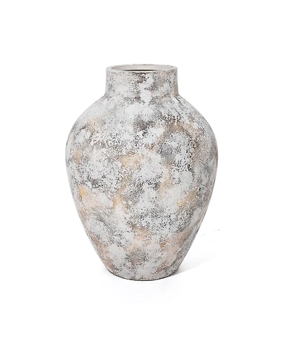 LuxenHome Marble White Inch Tall Stoneware Table Vase