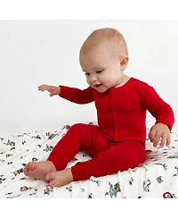 Bellabu Bear Baby Boys or Girls, Winterberry Red Convertible Footie