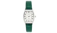Peugeot Women 26 x 32mm Cushion Shape Watch with Green Leather Band
