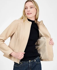 Michael Michael Kors Women's Zip-Front Leather Jacket