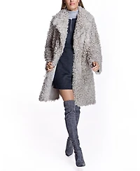 Julia & Stella by Maximilian Women's Shearling Walking coat
