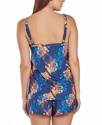 iCollection Women's Floral Microfiber Tank and Short Pajama Set