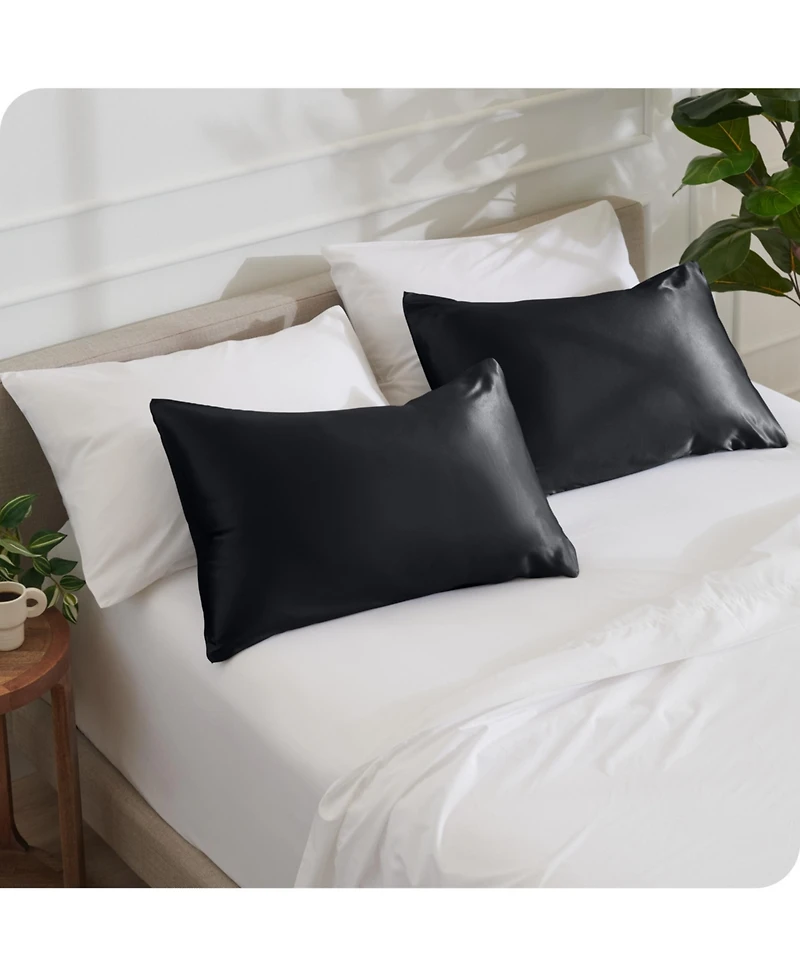 Satin Zipper Closure Pillowcase Set