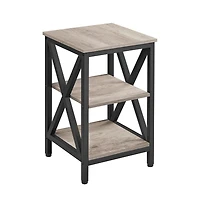 Yaheetech 3-Tier Side End Table with Shelf, X-Shaped Coffee Snack