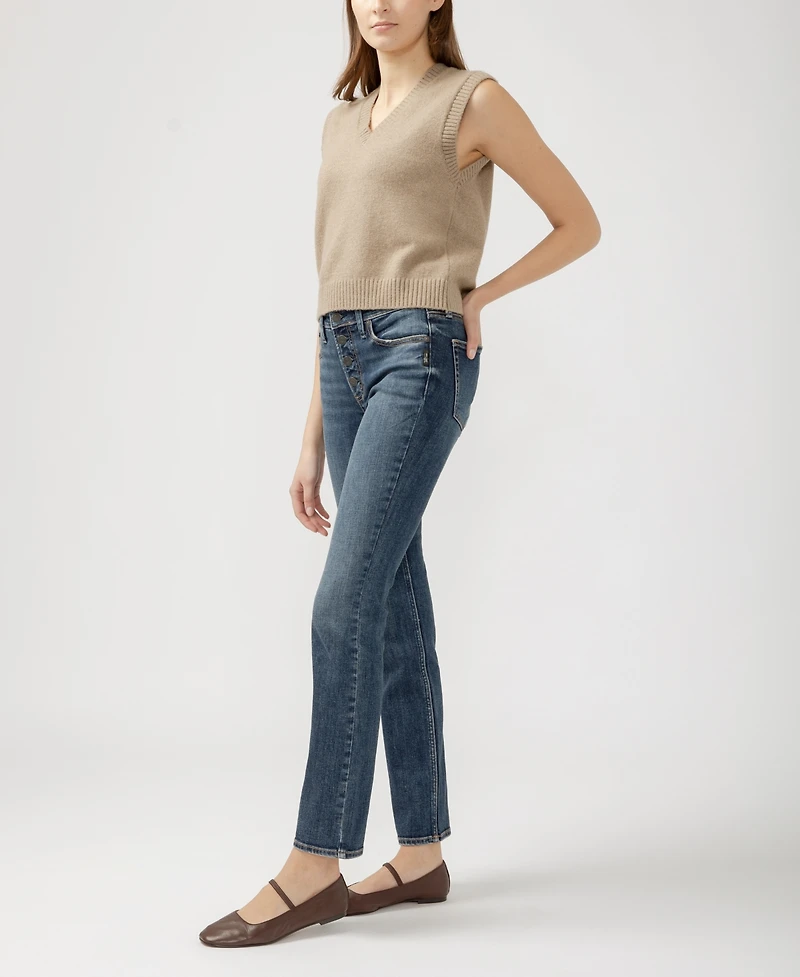 Silver Jeans Co. Women's Most Wanted Mid Rise Straight Leg