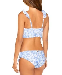 Raisins Juniors Ruffle Trimmed Bikini Top Tied Bottoms