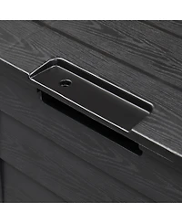 Slickblue Black Outdoor Garden Plastic Storage Deck Box - Lockable Chest for Tools, Cushions, and Toys