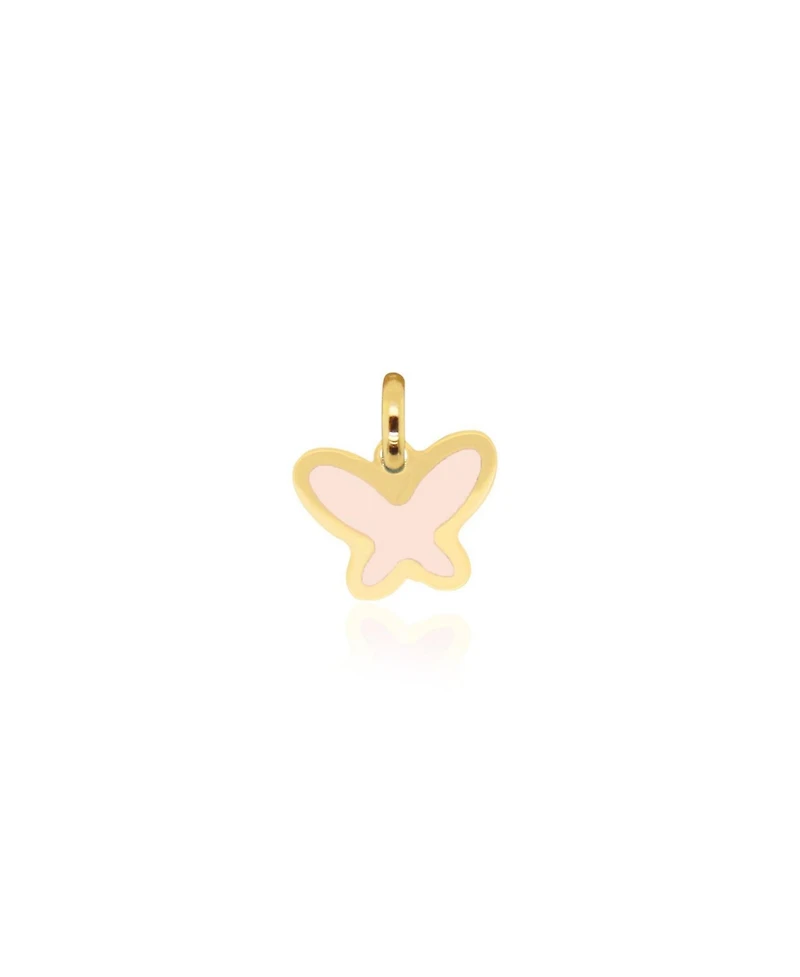 The Lovery Pink Pearl Butterfly Charm 14K Gold 11 millimeters