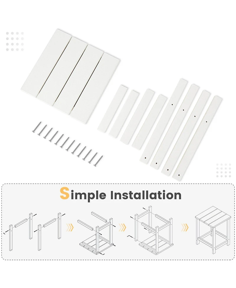 Skonyon 14 Inch Square Weather-Resistant Adirondack Side Table