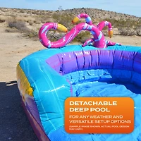 JumpOrange 19' Mystery Jungle Commercial Grade Water Slide with Detachable Deep Pool for Kids and Adults (with Blower), Outdoor Indoor, Wet Dry Use, T