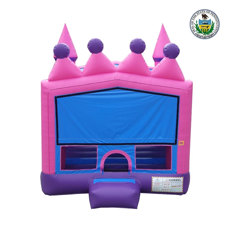 JumpOrange Commercial Grade Inflatable Princess Tiara Bounce House with Blower, Backyard Party Moonwalk Size, Outdoor Play for Kids