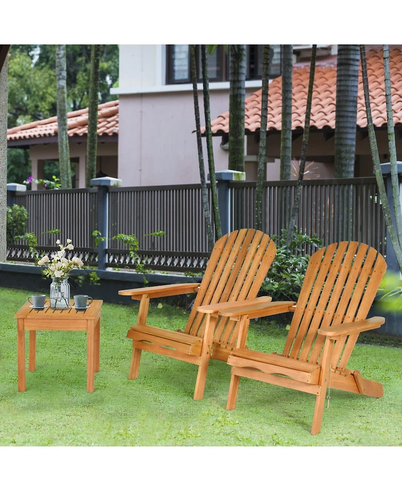 Vebreda 3 Pieces Adirondack Conversation Sets with Widened Armrest