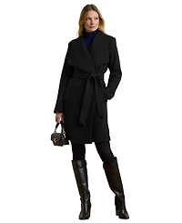 Lauren Ralph Lauren Women's Crepe Belted Wrap Coat
