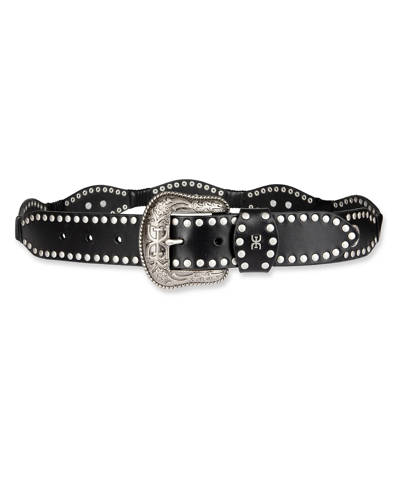 Sam Edelman Women's Western Concho Scalloped Belt