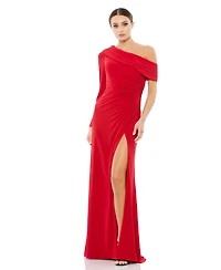 Women's Ieena Ruched Jersey Drop Shoulder Foldover Gown
