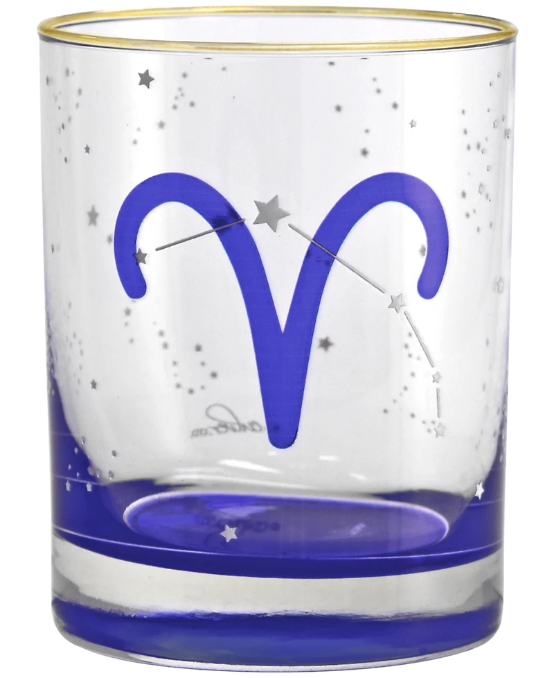 Culver Aries Zodiac Double Old-Fashioned Glass, Set of 2