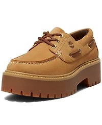 Timberland Women's Stone Street 3-Eye Premium Leather Platform Boat Shoes from Finish Line